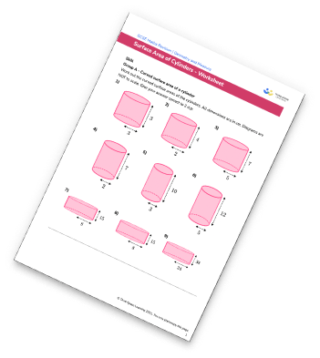 Surface Area Of Cylinders Worksheet