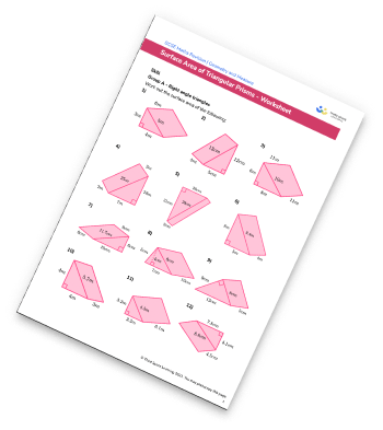 Surface Area Of A Triangular Prism Worksheet