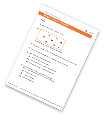 Triangular Numbers worksheet