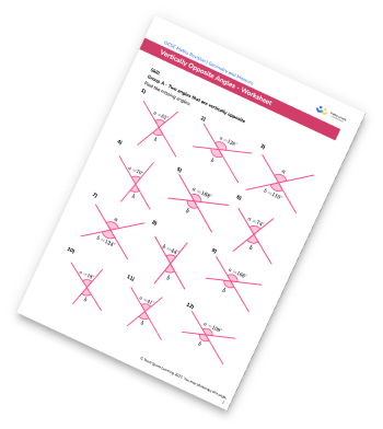 Vertically Opposite Angles Worksheet