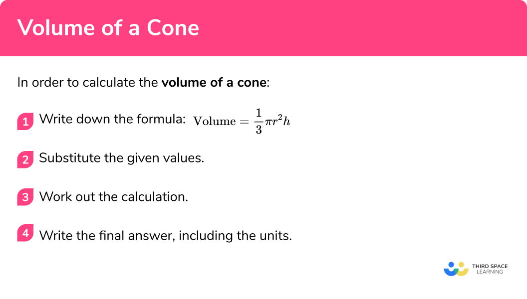 How to calculate the volume of a cone