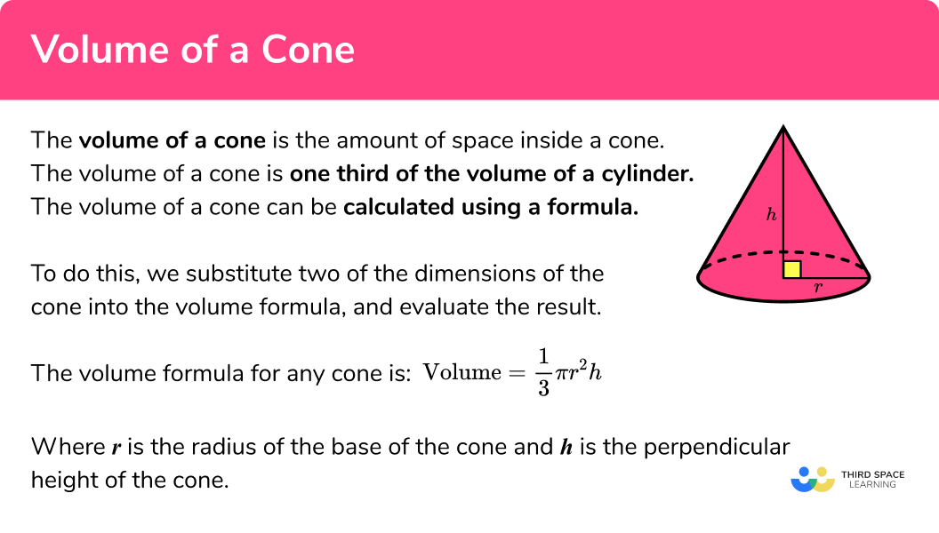 What is the volume of a cone?