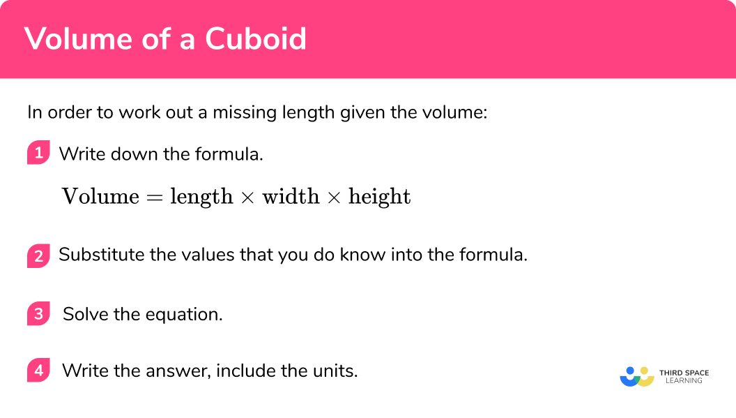 How to work out a missing length given the volume