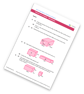 Volume Of A Cuboid Worksheet