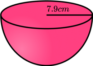 Volume of a hemisphere practice question 1