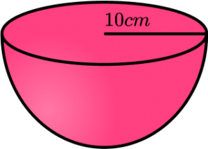 Volume of a hemisphere practice question 3