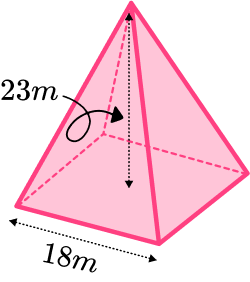 Volume of square based pyramid practice question 1