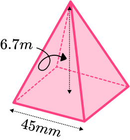 Volume of square based pyramid practice question 2