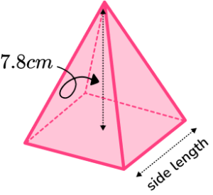 Volume of square based pyramid practice question 6